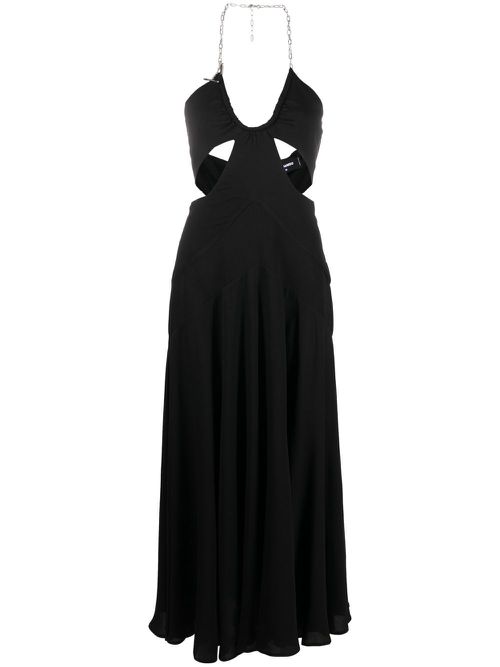 Chain-link cut-out midi dress - Black