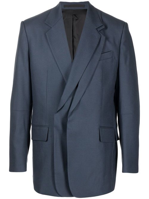Oversize double-breasted blazer - Blue