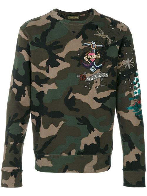 Camouflage-print sweatshirt - Green