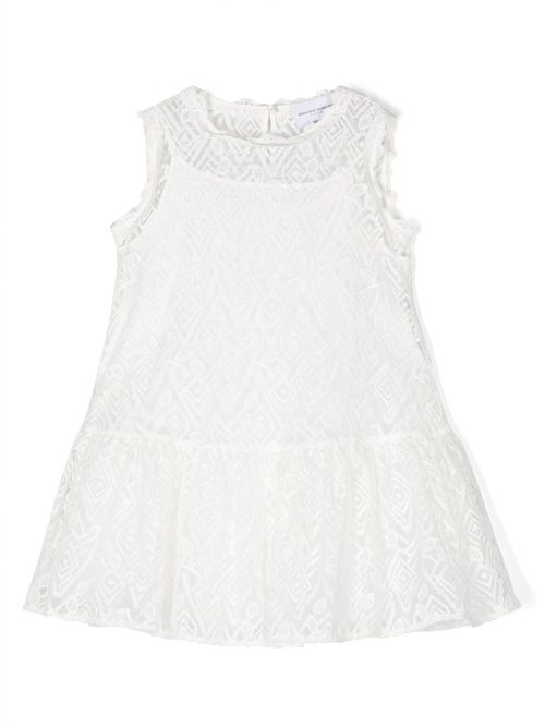 Graphic-print sleeveless dress - White