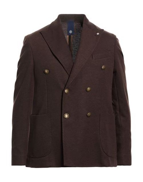 Man Blazer Dark brown Size 38 Polyester, Elastane