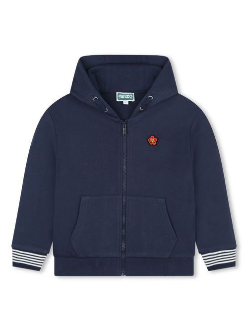 Boke Flower-patch cotton jacket - Blue
