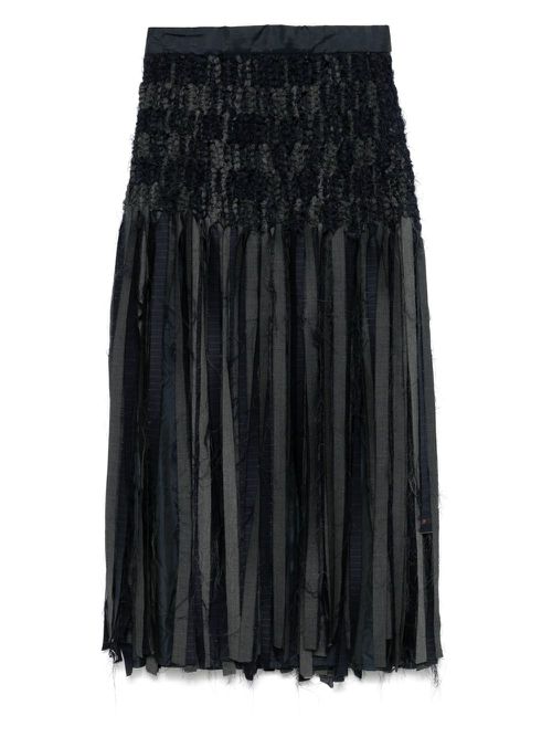 Patchwork midi skirt - Blue