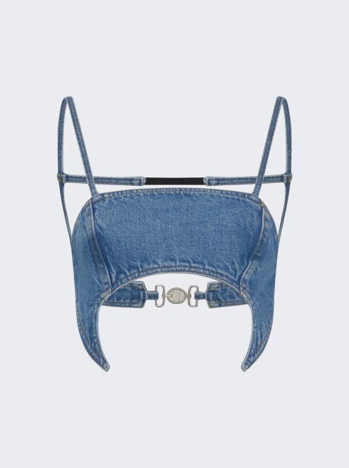 Denim Moon Bra Top Light Blue