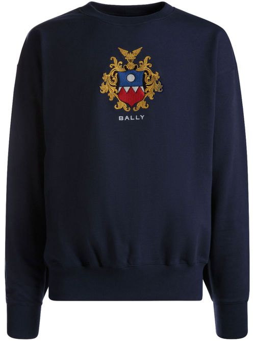 Logo-embroidered cotton sweatshirt - Blue