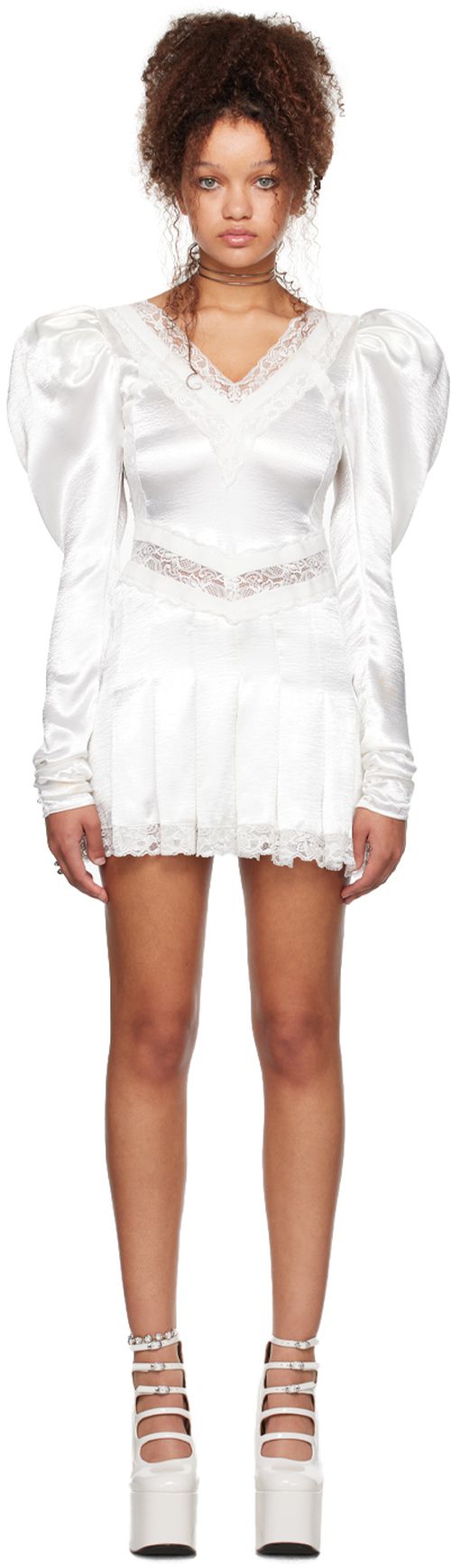 I'm Sorry by Petra Collins SSENSE Exclusive Off-White Mimi Wade Edition Wedding Minidress
