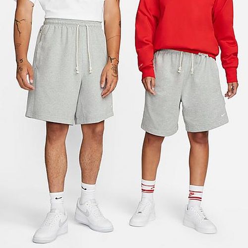 Men's Dri-FIT Standard Issue French Terry Shorts in Dark Grey Heather/Pale Ivory