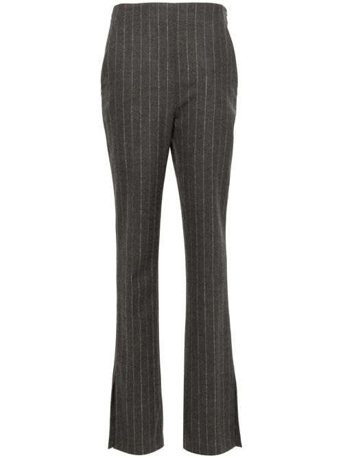 Pinstripe wool trousers - Grey