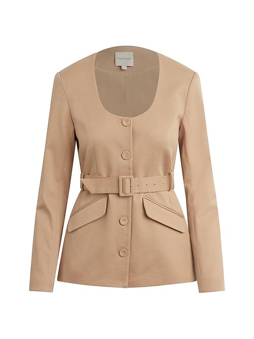 Women's The Diana Tie-Waist Cotton-Blend Jacket - Beige