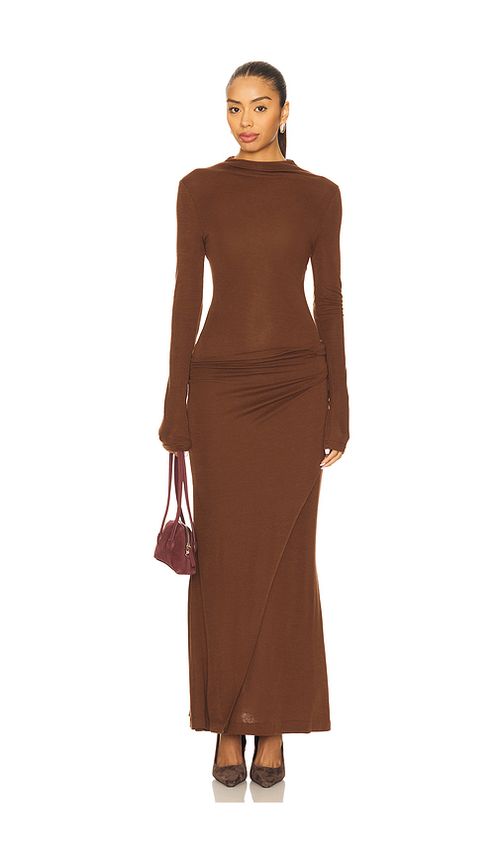 LAMARQUE Apolleni Dress in Brown. L. Also in S, XS
