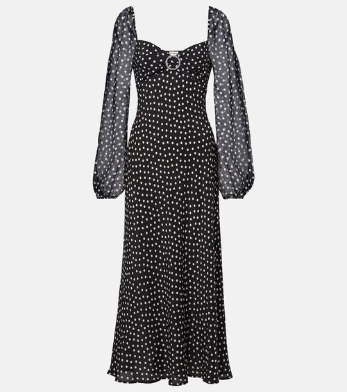 Ivy polka-dot silk maxi dress