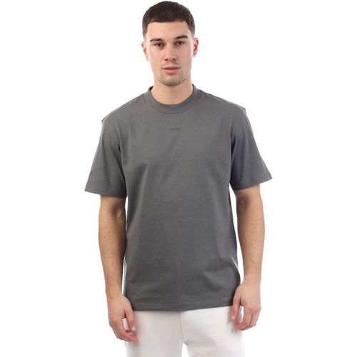 Hugo Mens Logo Print T Shirt in Grey - Mediu