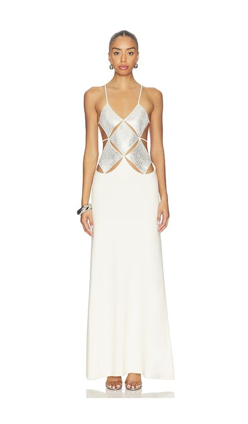 DELFI Gaia Maxi Dress in White. M. Also in