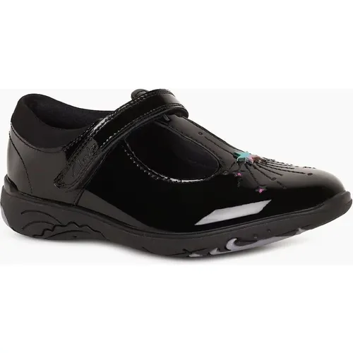 Clarks Girl's Relda Magic K Girls School Shoes - Black - : 9/F Standard