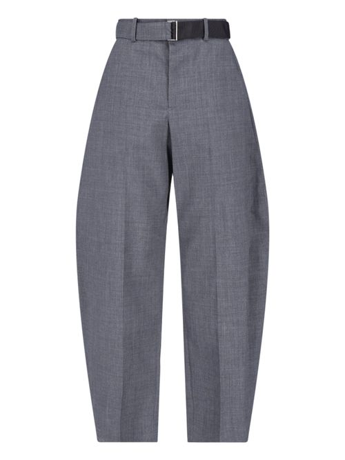 Tailored 100% Wool Trousers with Architectural Detail
