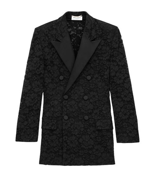 Lace Double-Breasted Blazer