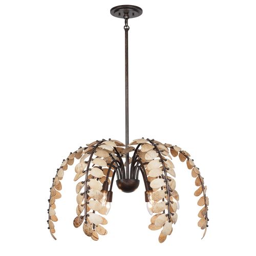 Grecian 6-Light Chandelier in Champagne Mist with Coconut She