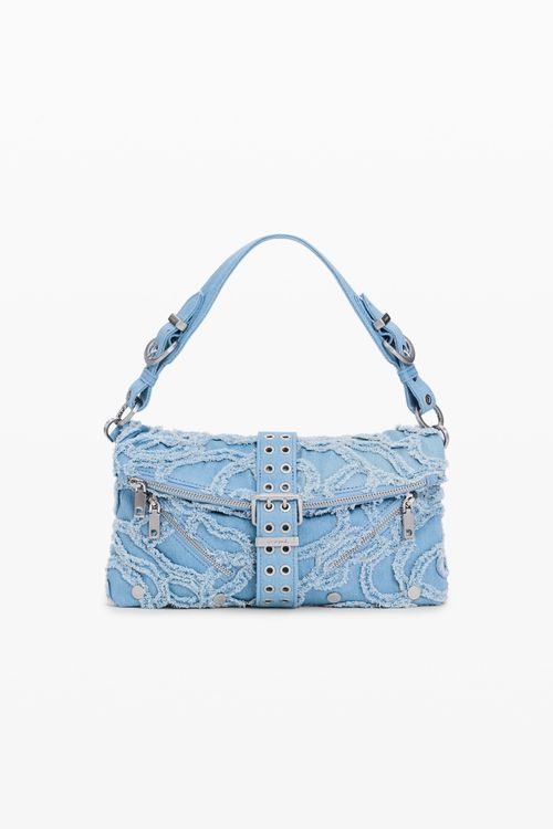 Embroidered denim bag