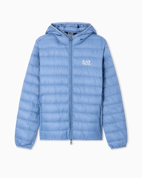 Insulated down jacket with fixed hood Core Identity