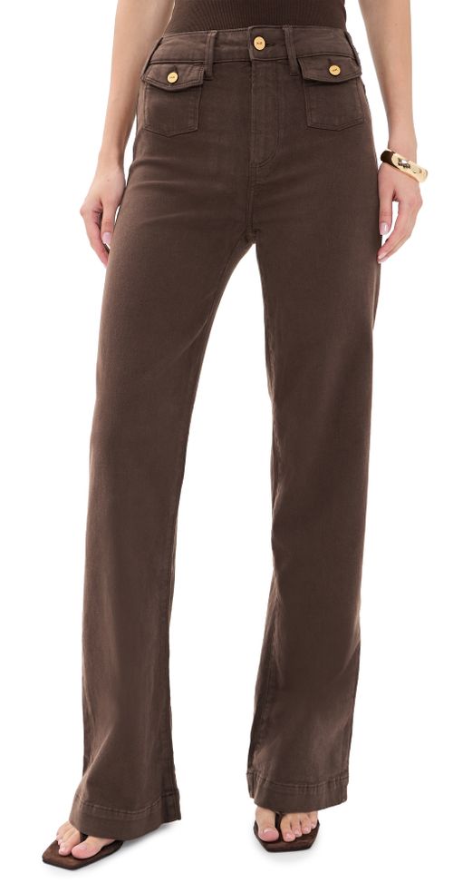 Leenah Mini Patch Pockets Jeans Rich Chocolate