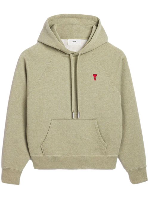 Ami de Coeur-embroidered zip-up hoodie - Green