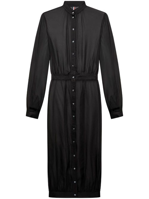 Semi-sheer midi dress - Black