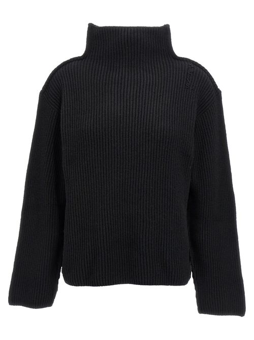 Ribbed Wool Sweater — Black