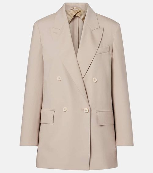 Double-breasted wool, mohair, and silk blazer