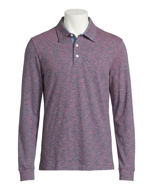 Long Sleeve Sunwashed T-Shirt Polo In Ocean Fire Stripe