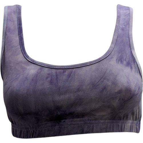 Brave Soul Womens Sports Bra Seamless Stretch Comfort Ladies Slim Crop Top Vest - Lilac - sma