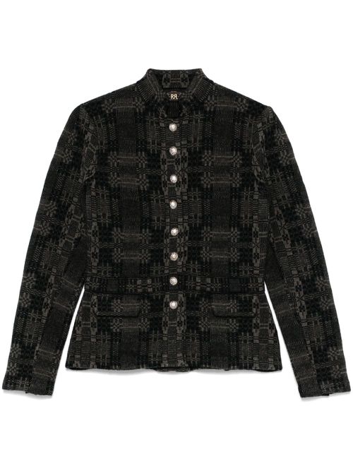 Jacquard-pattern cardigan - Black