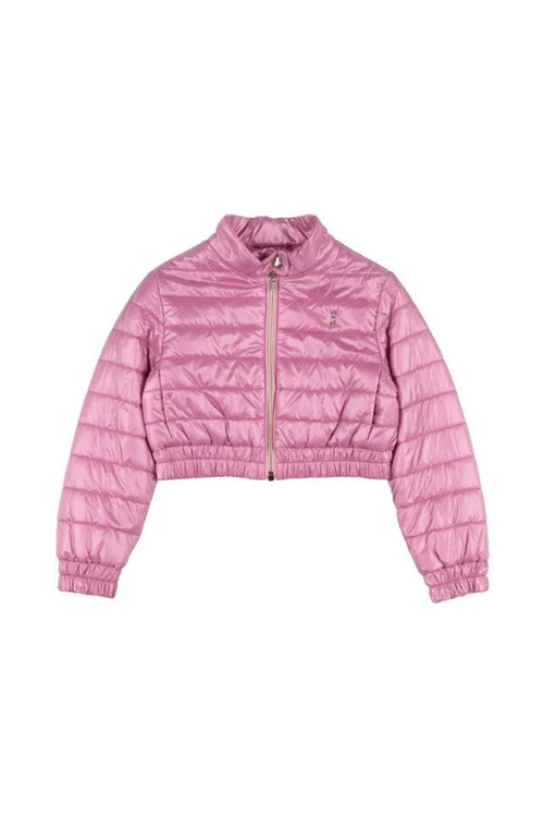 Quilted Nylon Down Jacket — Pink