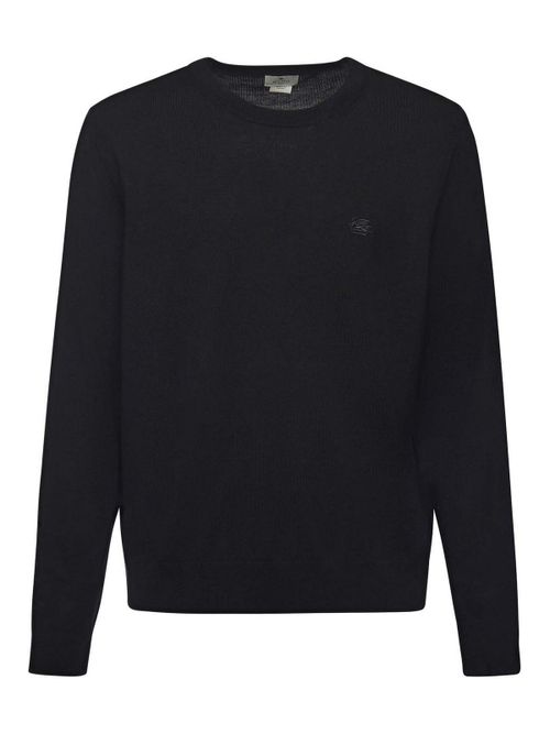 Wool Sweater With Embroidered Monogram