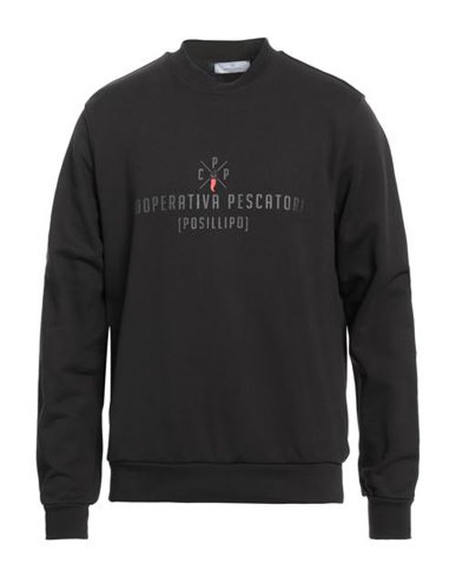 Man Sweatshirt Black Size S Cotton