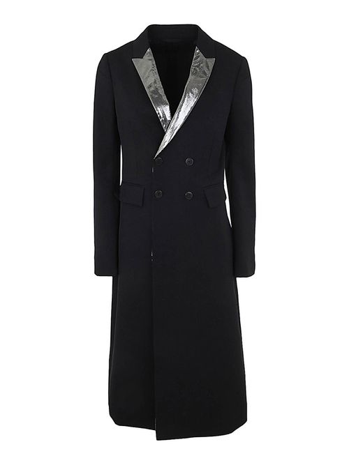 Gabardine smoking double breasted coat