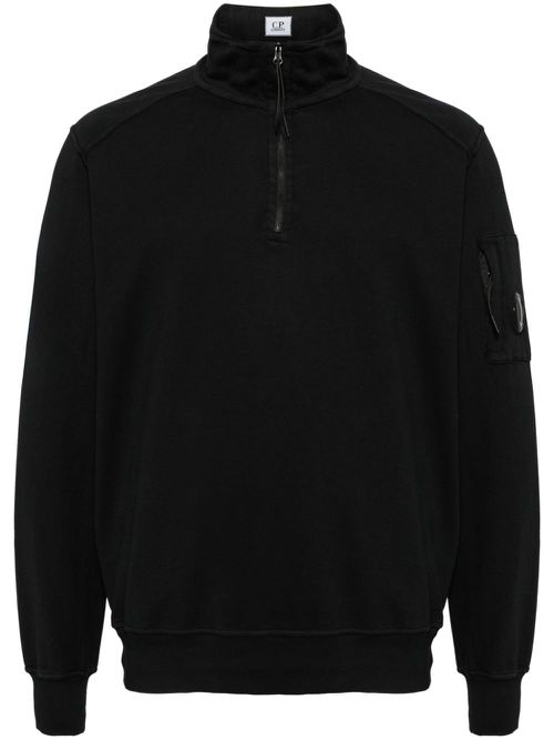 Light fleece zipped sweatshirt - Black