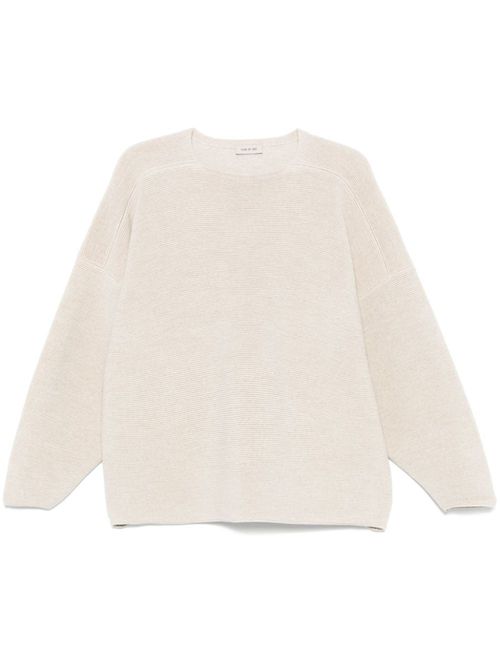 Beige Ottoman straight neck sweater