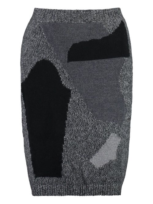Asymmetric knit skirt - Grey
