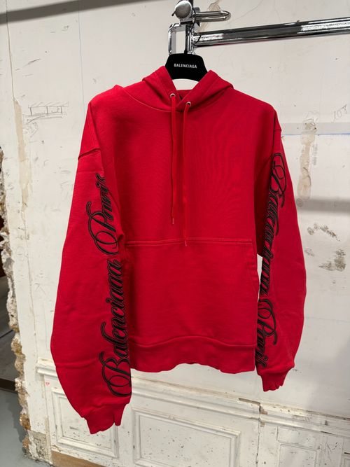 Men's Cursive Oversized Hoodie in Light Heather Grey/black