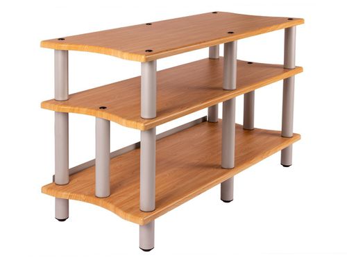 Monolith by Heavy Duty Double-Wide XL 3-Tier AV Stand, 60" Wide, Maple