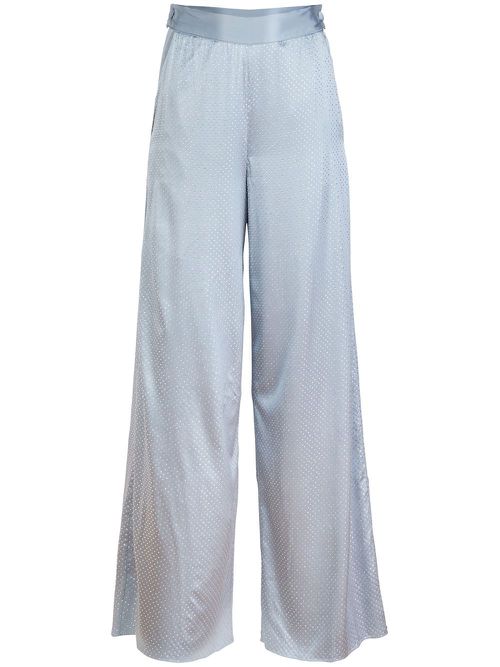 Rhinestone-embellished pyjama trousers - Blue