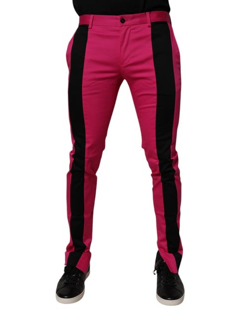 Striped Cotton Trousers — Pink