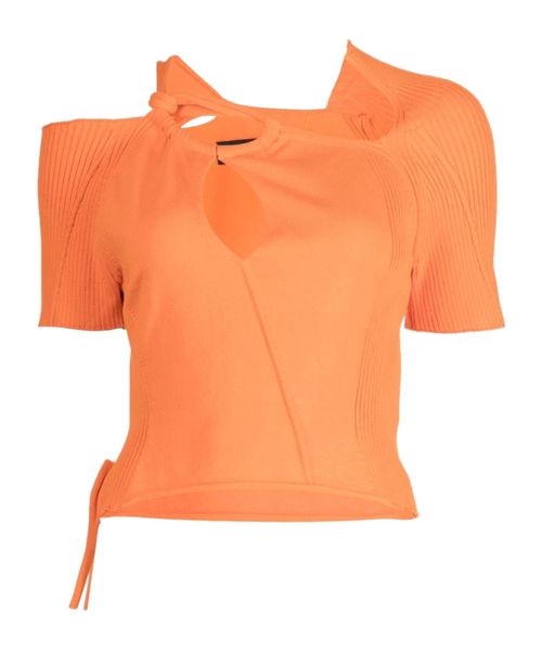 Short-sleeved knitted T-shirt