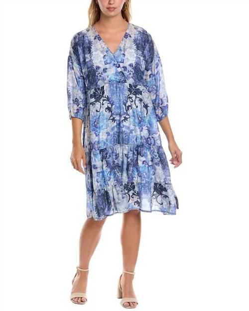 Gypsum Dress (Slip) In Denim Lace Scarf