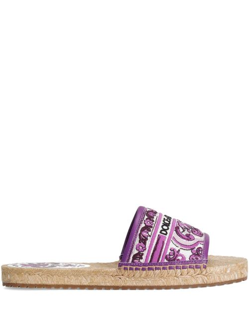 Maiolica-print espadrilles - Purple