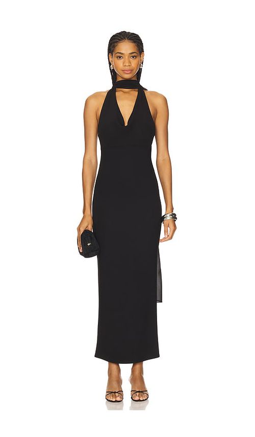 MAJORELLE Kelly Halter Gown in Black. - L also in XS, S