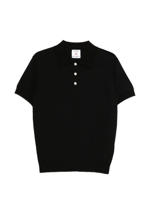 Pointelle Monogram Short Sleeve Polo Shirt