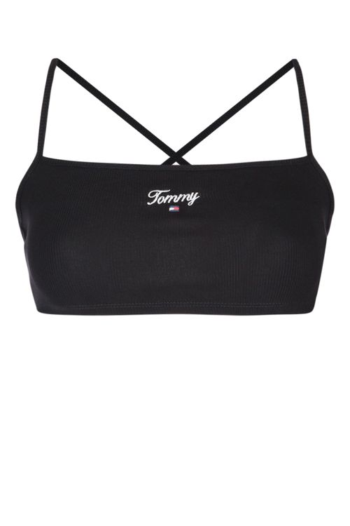 Logo-Embroidered Ribbed Tank Top — Black