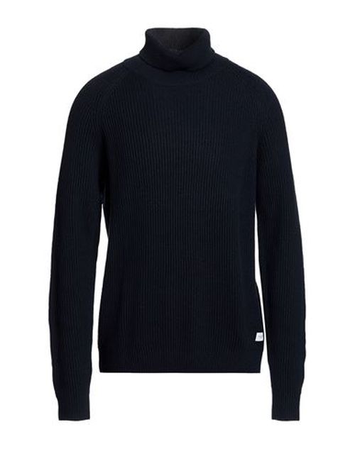 Man Turtleneck Navy Size L Acrylic, Cotton