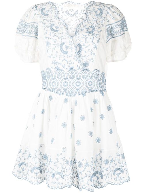 Valente broderie-anglaise mini dress - White
